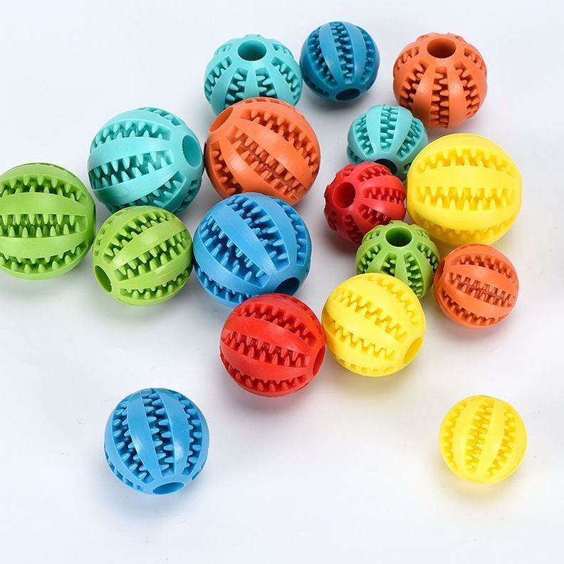 Set 24 Pelota Dental y Luz/Sonido Juguete Mascotas Perro 6cm-6