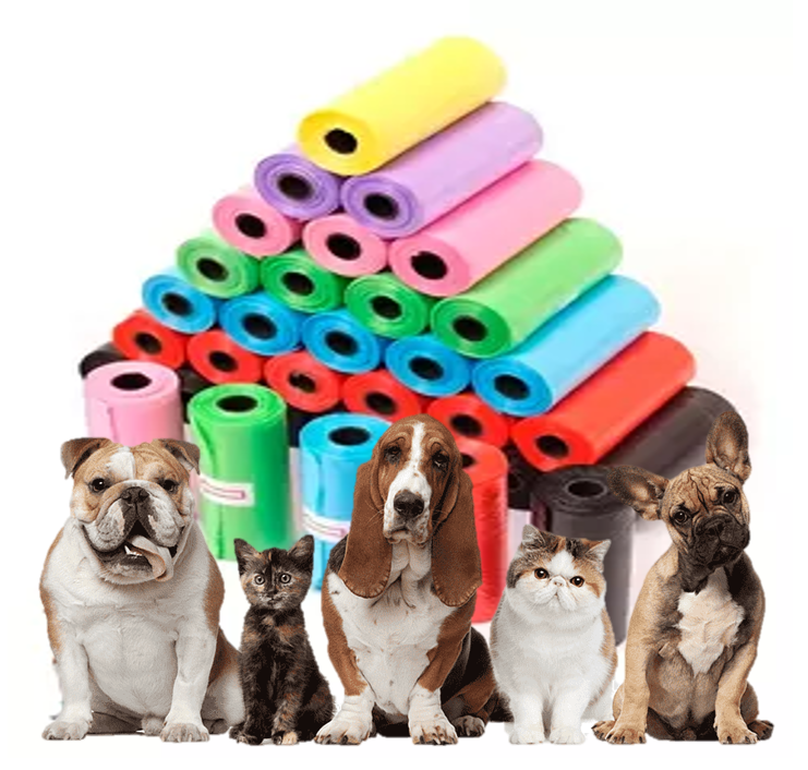 120 Rollos Bolsas Excremento Caca de Perros Gatos Desechos-0