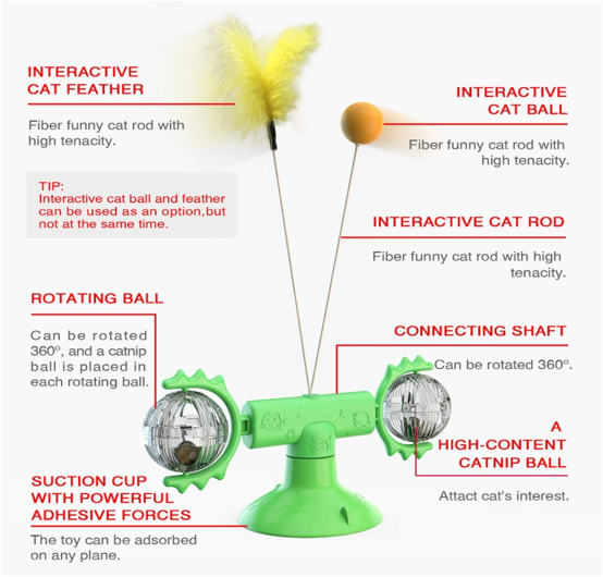 Juguete Interactivo Para Gatos Molino Viento Cat Toys-5