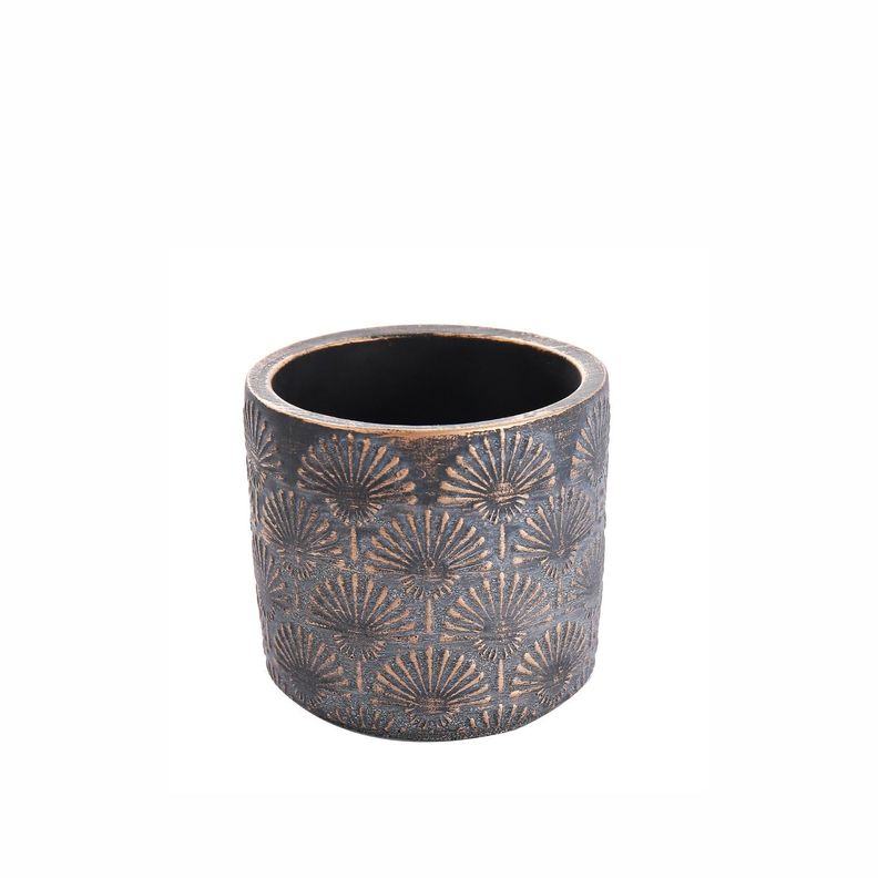 Maceta de cemento cobre/gris 13 cm