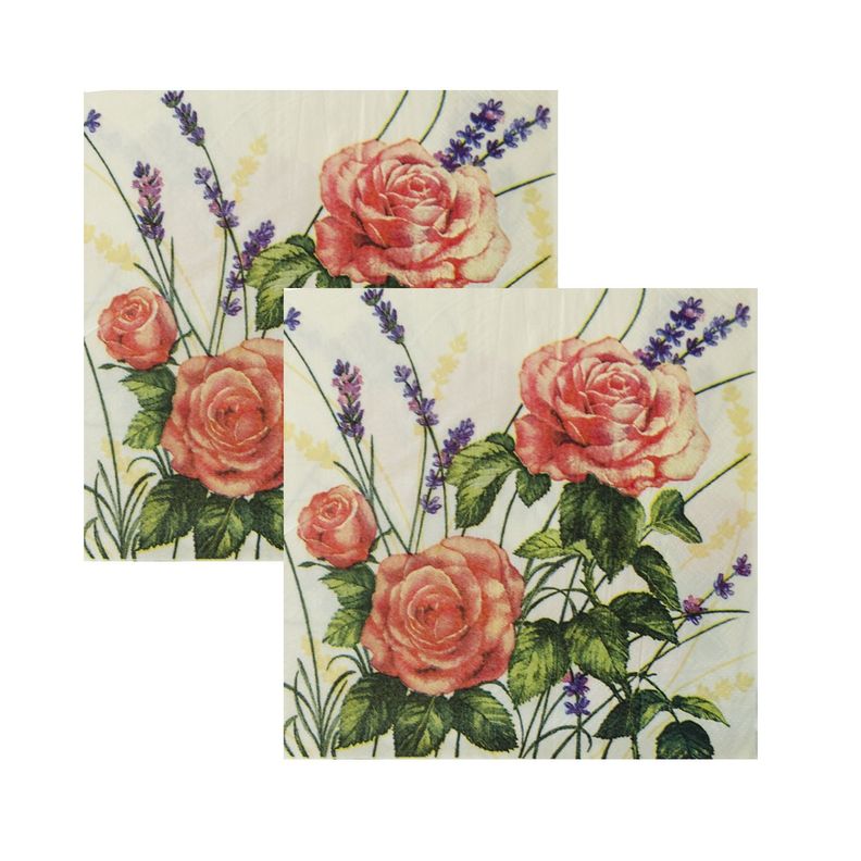 Pack 4 paquetes de Servilleta diseño Rosa Naranja-0