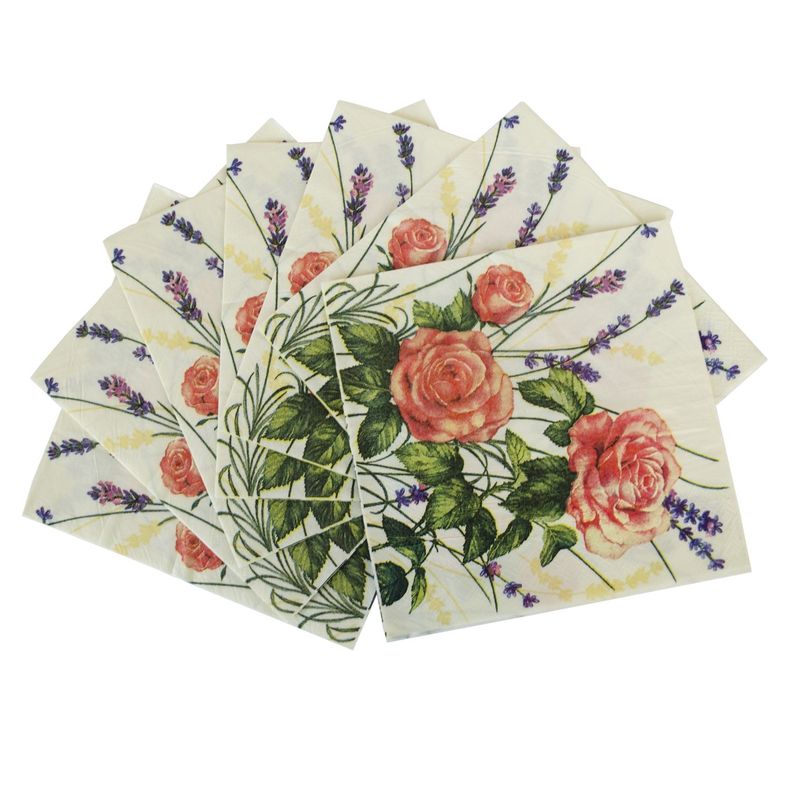 Pack 4 paquetes de Servilleta diseño Rosa Naranja-1