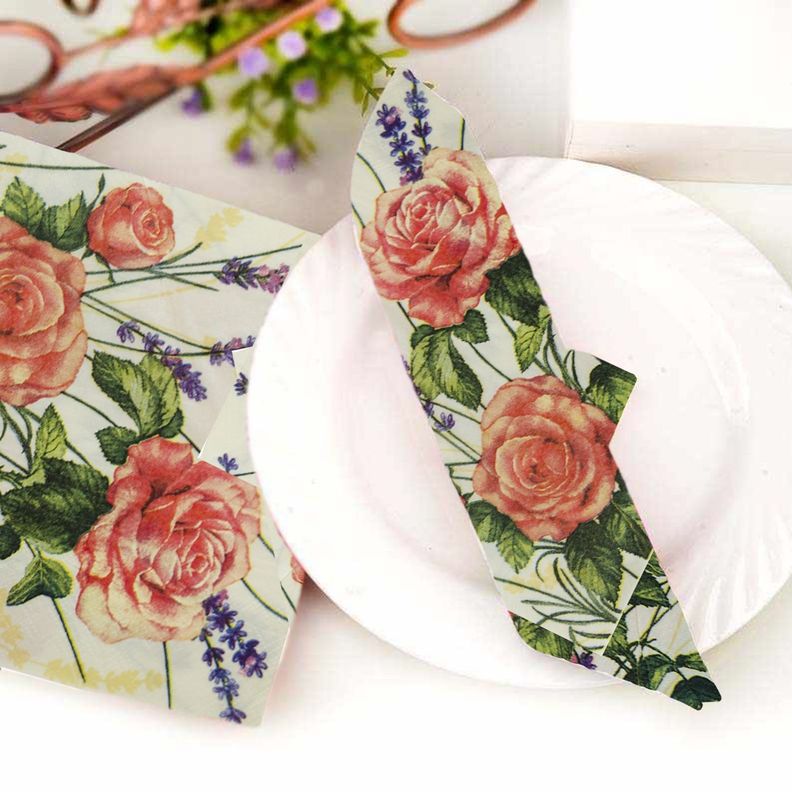 Pack 4 paquetes de Servilleta diseño Rosa Naranja-2