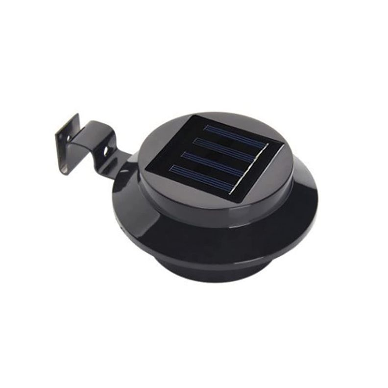 Foco led redondo con panel solar 1.2v negro-0