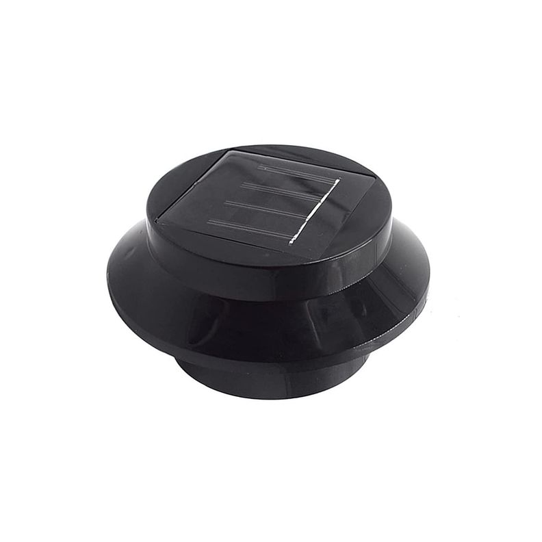 Foco led redondo con panel solar 1.2v negro-3