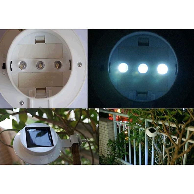 Foco led redondo con panel solar 1.2v negro-4
