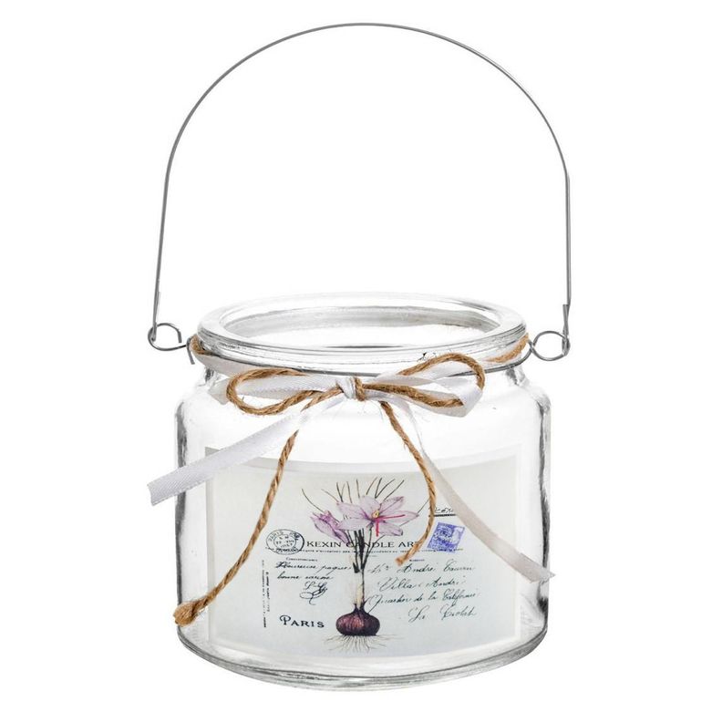 Porta velas de vidrio diseño primavera ajo 10 cm-0