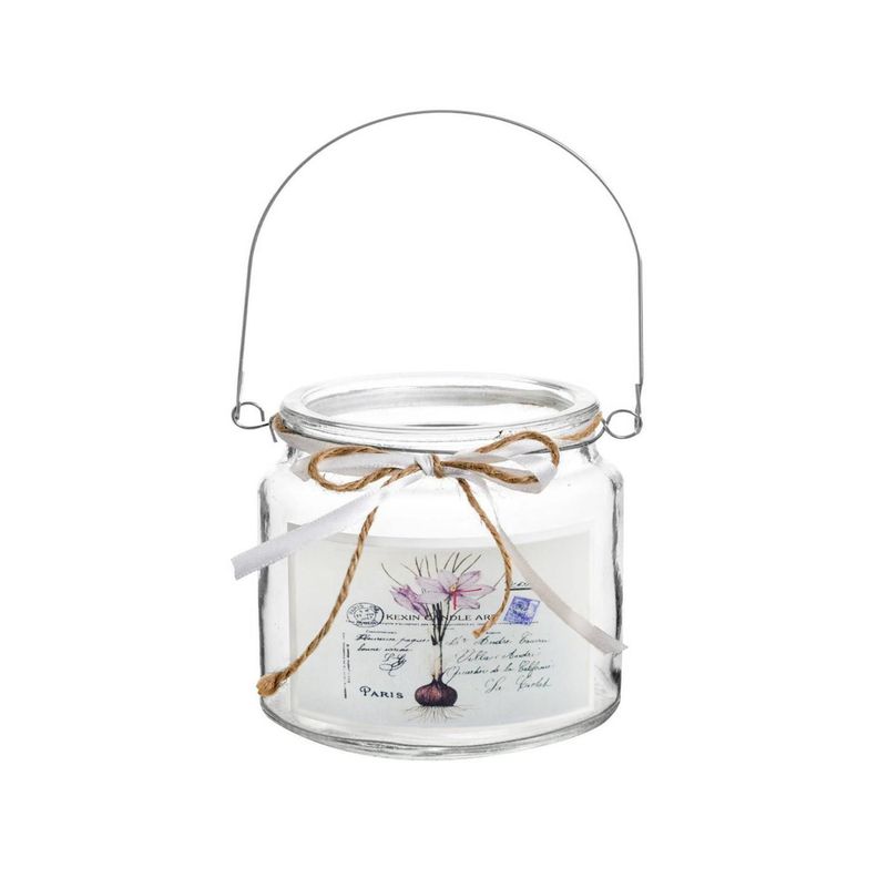 Porta velas de vidrio diseño primavera ajo 10 cm-1