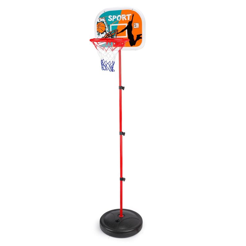 Aro de basketball con pelota e inflador-0