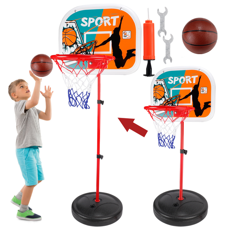 Aro de basketball con pelota e inflador-3