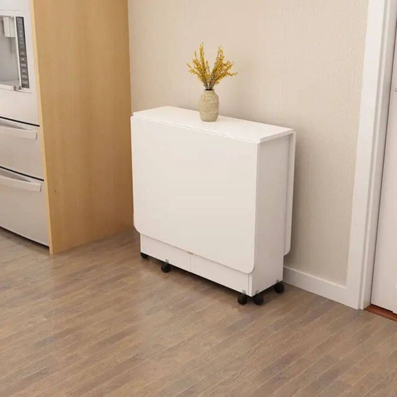 Mesa de comedor plegable blanco 140x80x77 cm-3