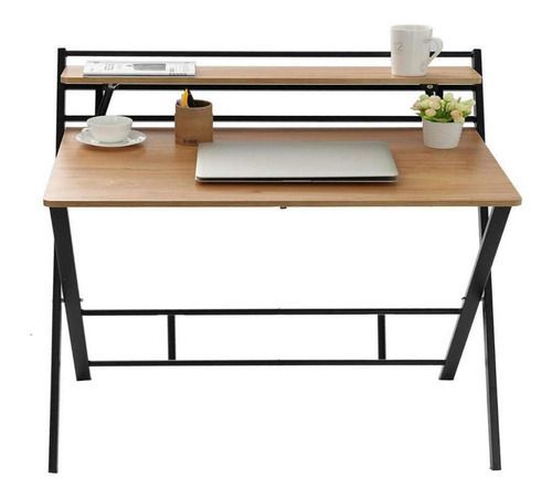 Escritorio plegable café 100x50 cm-7