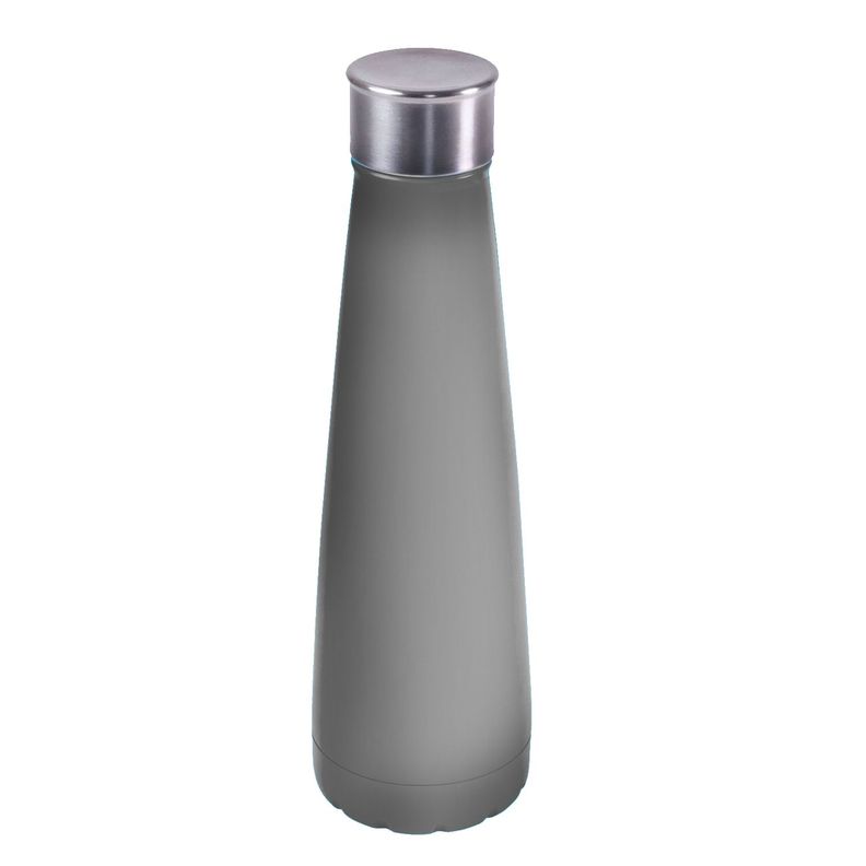 Botella térmica de acero inoxidable plateado-3
