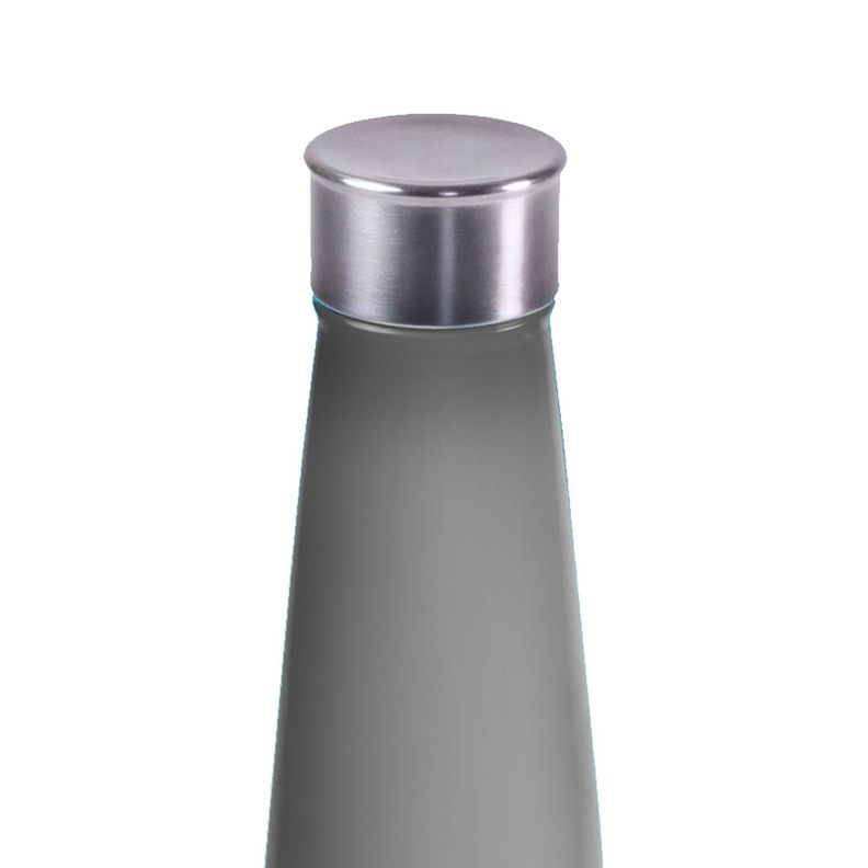 Botella térmica de acero inoxidable plateado-5