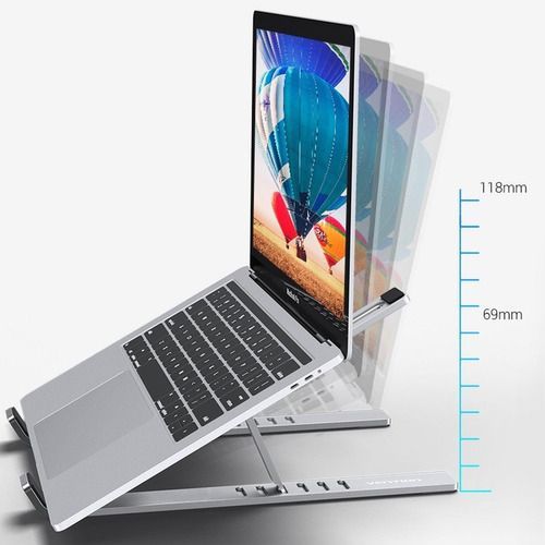 Soporte alzador plegable para notebook de aluminio-4