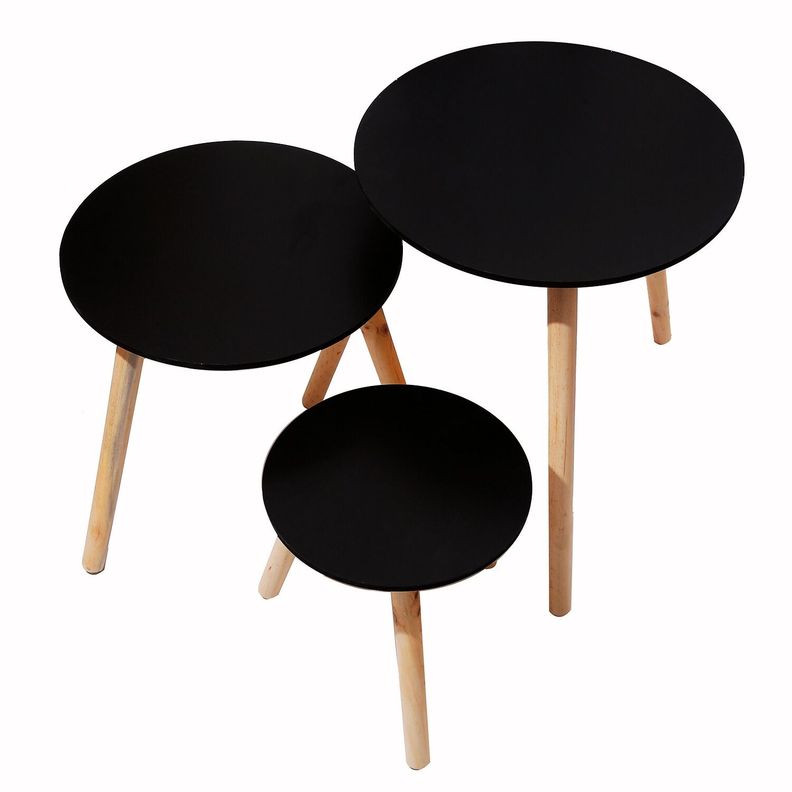Set mesa de centro 3 niveles arrimo negro-1