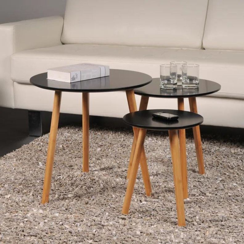 Set mesa de centro 3 niveles arrimo negro-4
