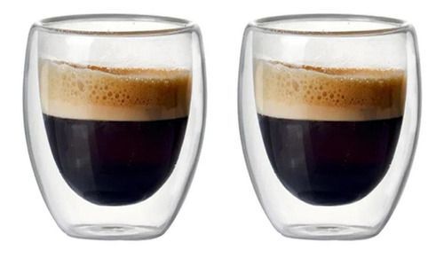 Set 2 vasos de café vidrio doble pared 300 ml-5