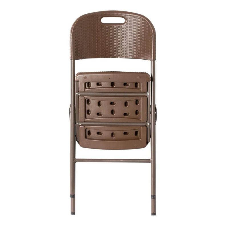 Silla plegable con asa color café-1
