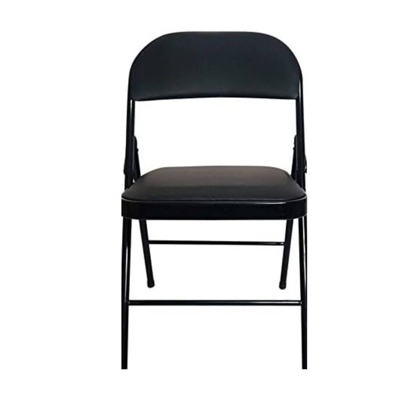 Silla plegable con acolchado negro-1