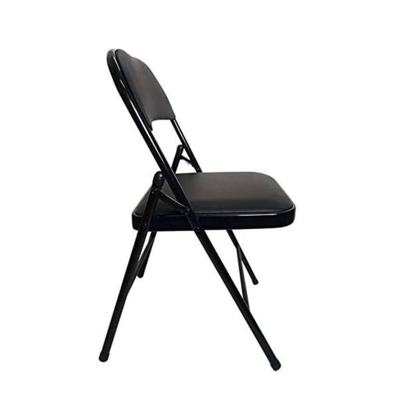 Silla plegable con acolchado negro-2