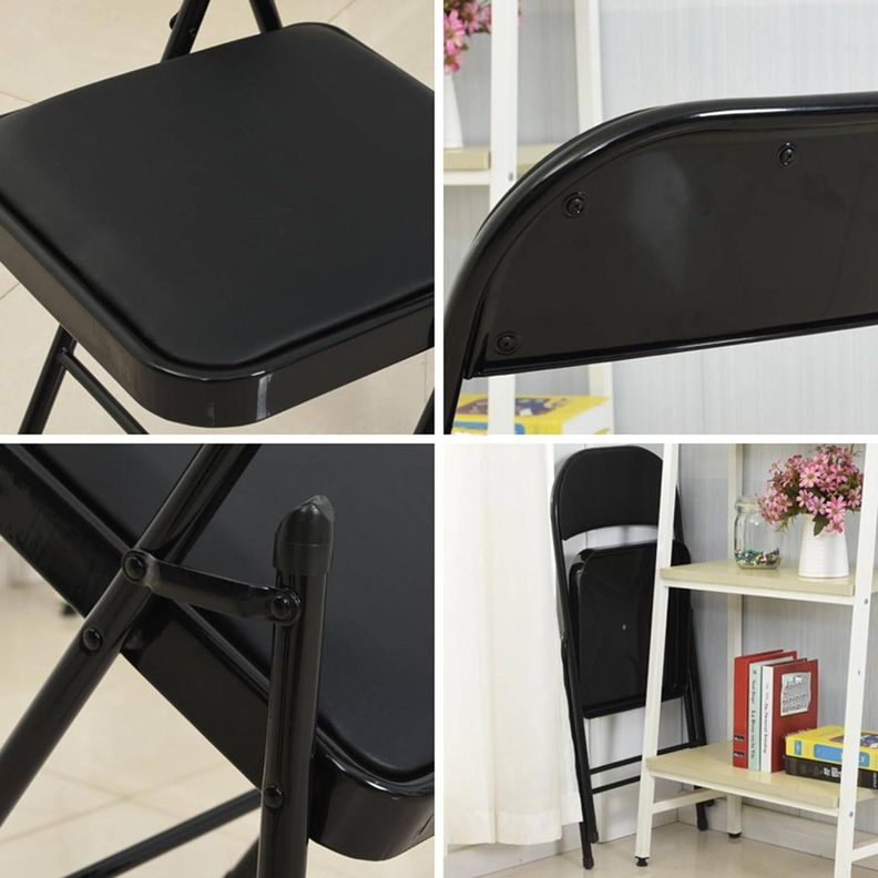 Silla plegable con acolchado negro-4
