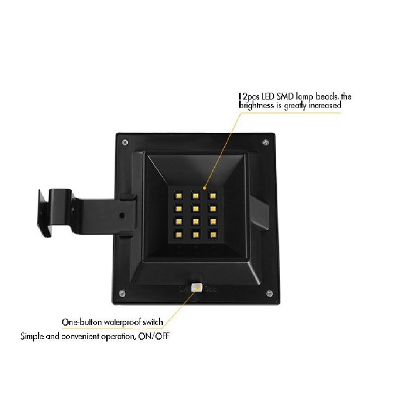 Foco led cuadrado con panel solar 3.7v 12 led-1