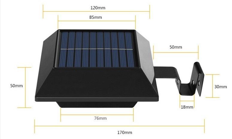 Foco led cuadrado con panel solar 3.7v 12 led-4