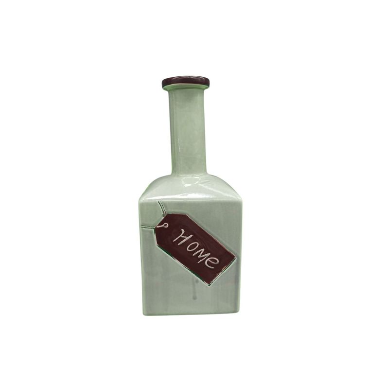Botella decorativa de cerámica verde menta 31 cm