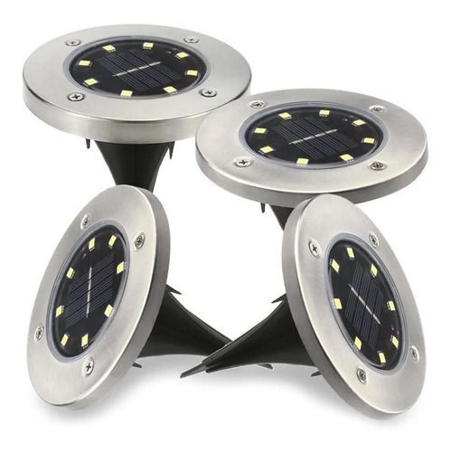 Set 4 focos led carga solar para jardín con estaca-1