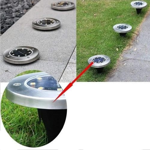 Set 4 focos led carga solar para jardín con estaca-3