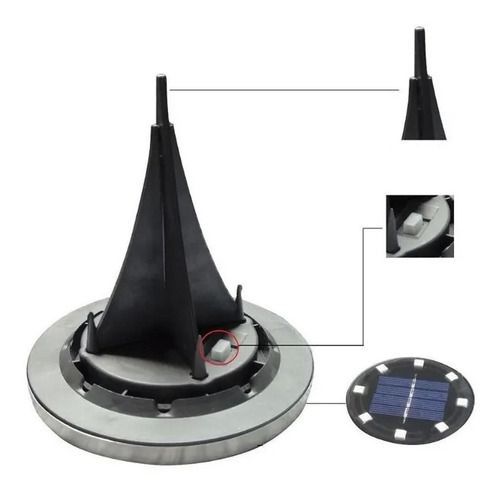 Set 4 focos led carga solar para jardín con estaca-8