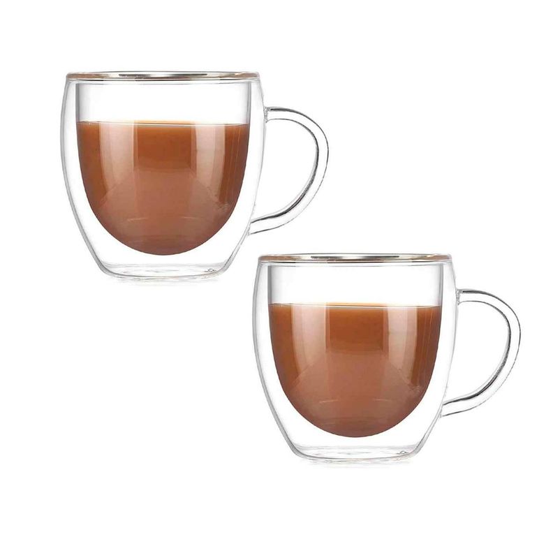 Set 2 mugs vidrio doble pared 250 ml-1