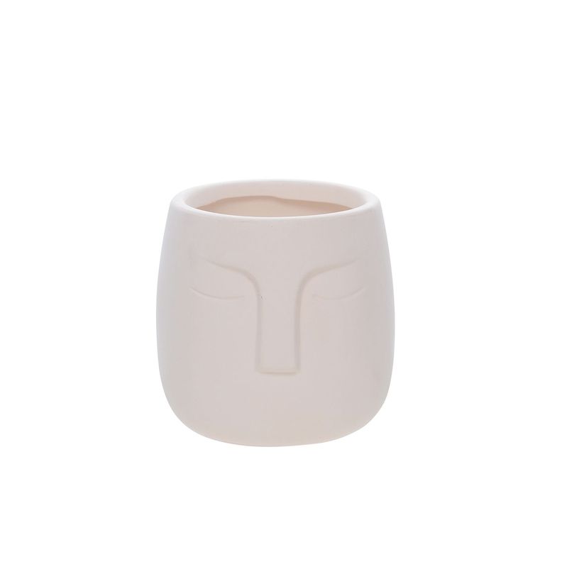 Macetero de cerámica Beige 12 cm-0