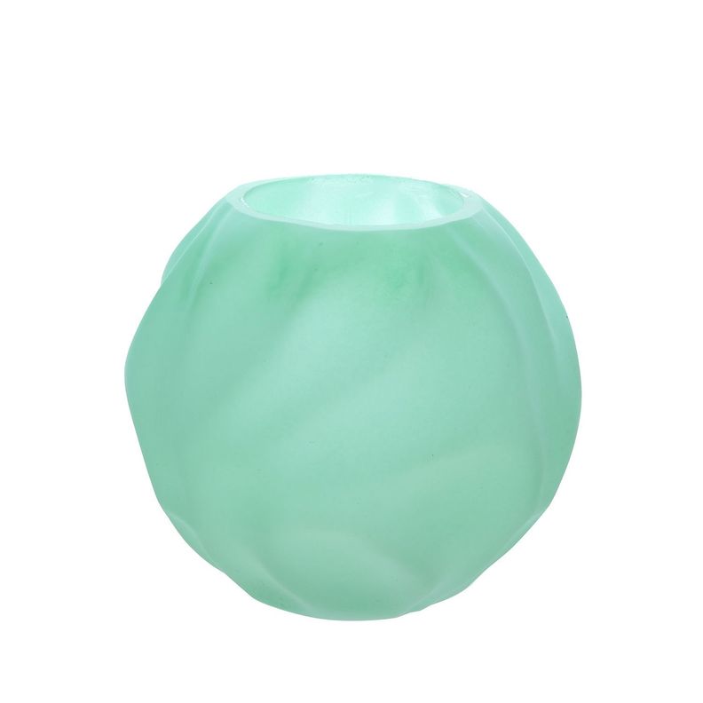Pecera de vidrio verde menta 15 Cm-0
