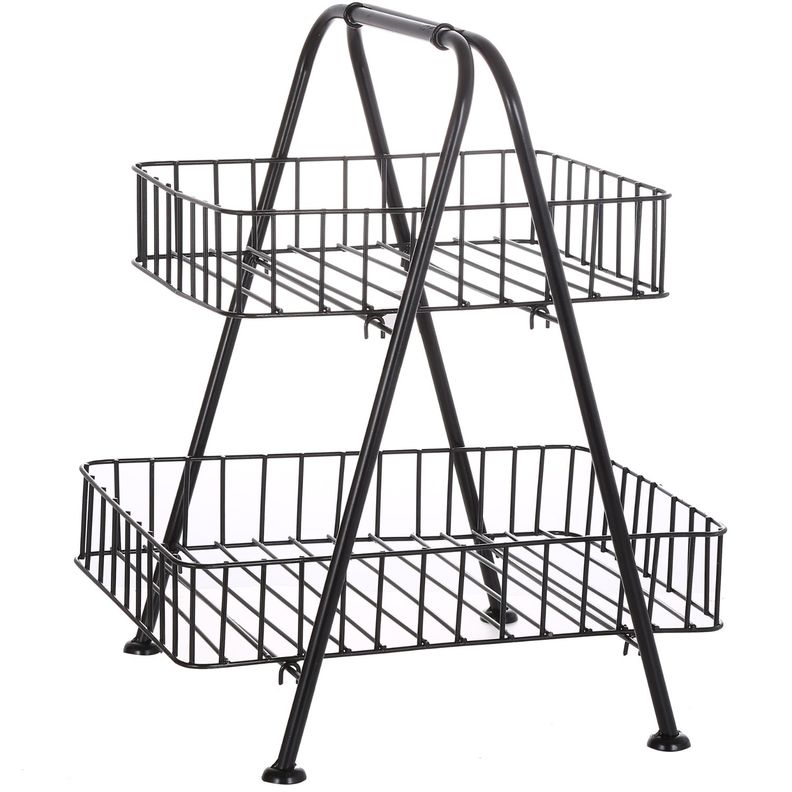 Organizador multiuso canastos 2 niveles metal-0