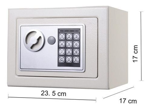 Caja fuerte de acero con teclado digital blanca-2
