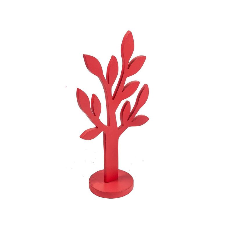 Set de figuras decorativa arboles de madera rojo-1