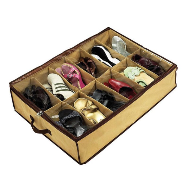 Organizador de zapatos bajo cama para 12 pares-0