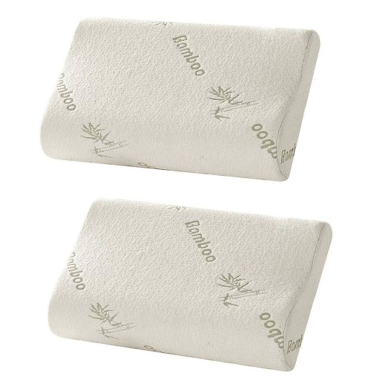 Pack 2 almohadas viscoelásticas y memoria con funda bambú-0