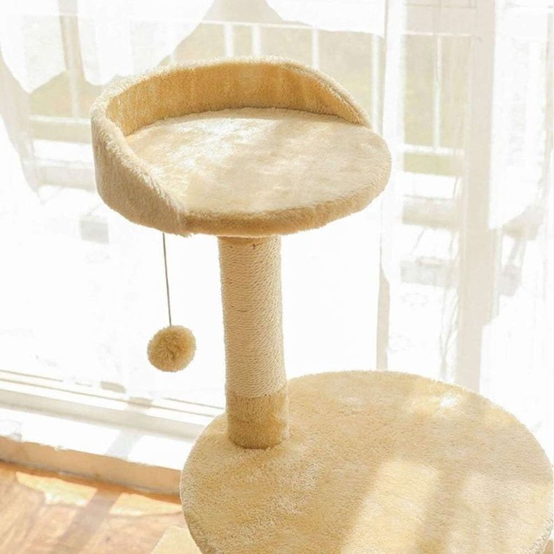 Rascador para gatos 1,15 metros de altura beige-5