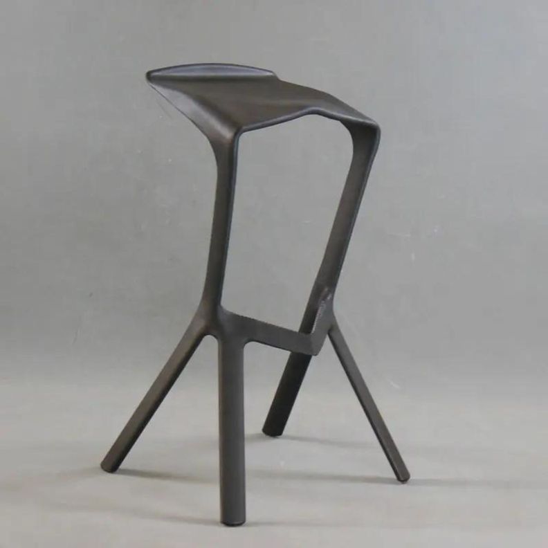 Silla taburete bar apilable negro 51x42x81cm-4