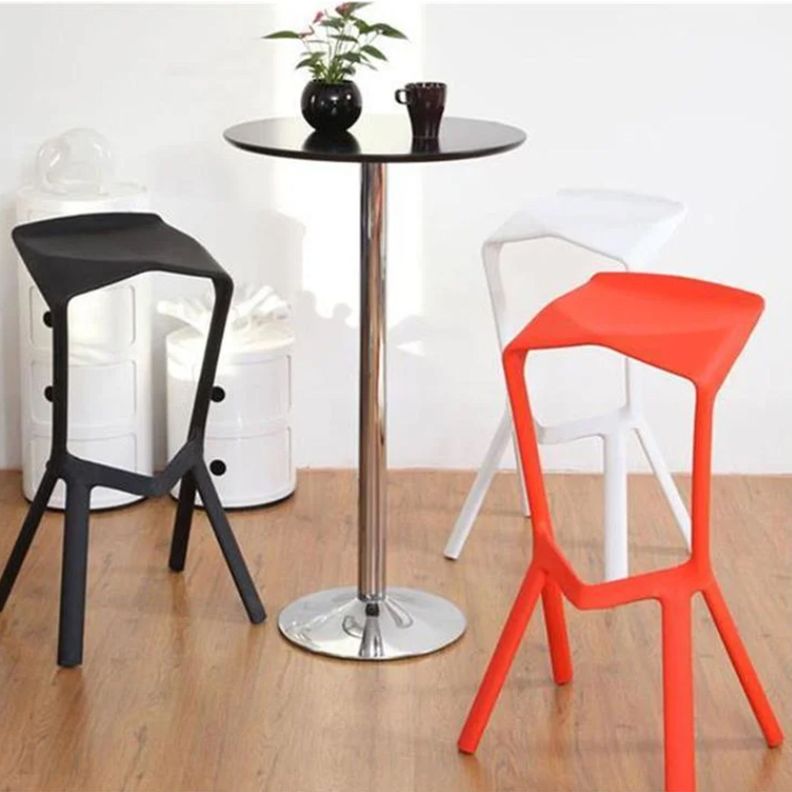 Silla taburete bar apilable negro 51x42x81cm-7
