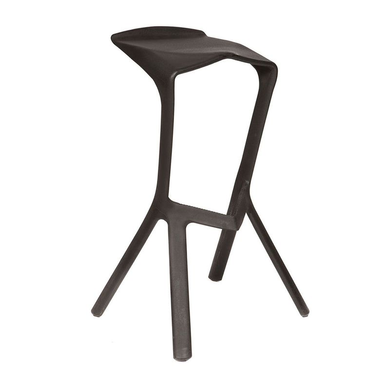 Silla taburete bar apilable negro 51x42x81cm-0