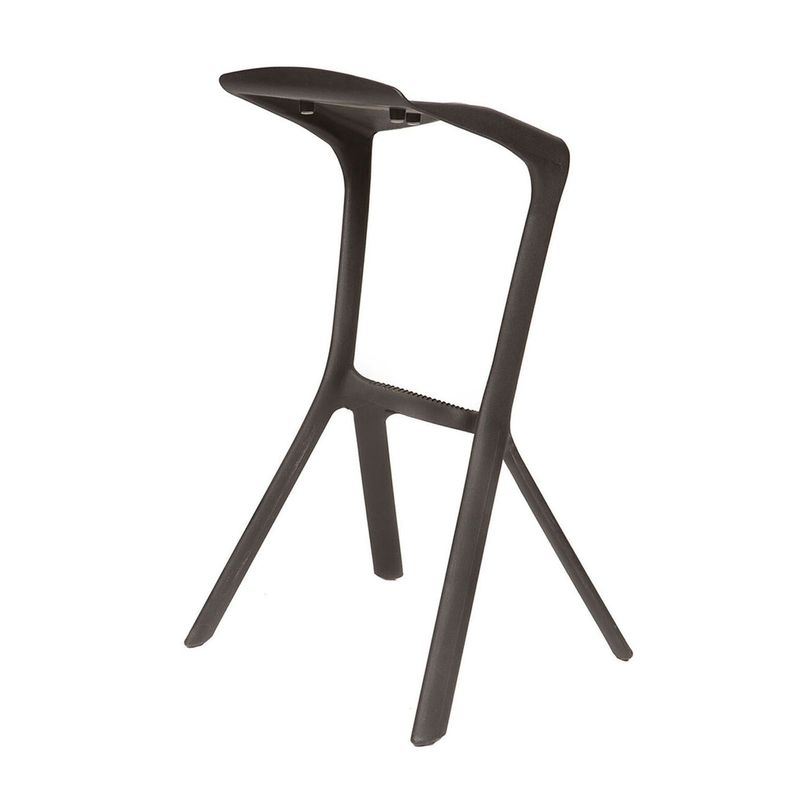 Silla taburete bar apilable negro 51x42x81cm-1