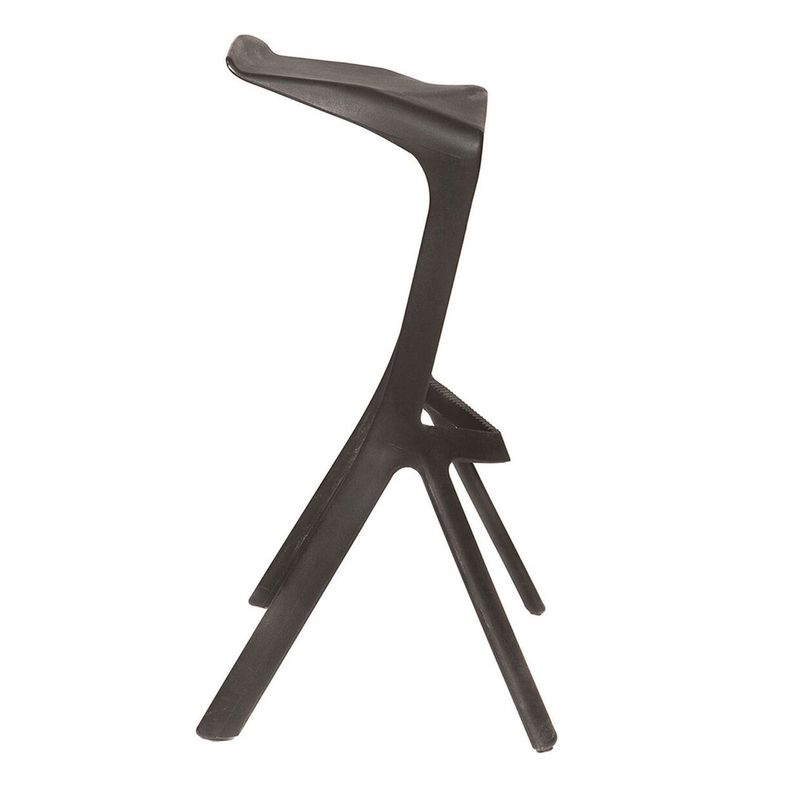 Silla taburete bar apilable negro 51x42x81cm-2