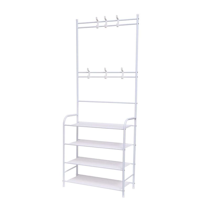 Estante multifuncional perchero zapatero organizador de ropa-0