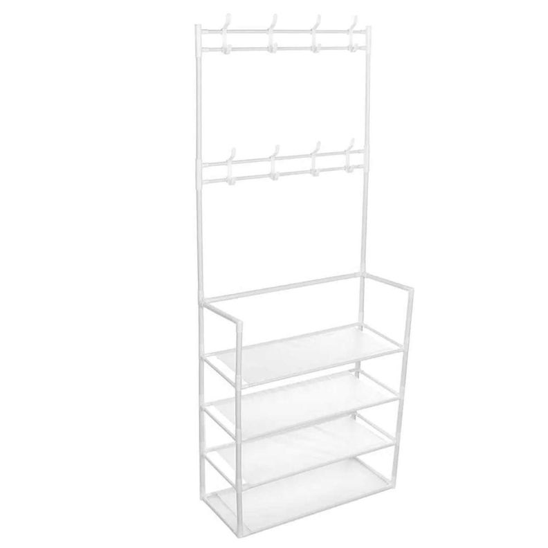 Estante multifuncional perchero zapatero organizador de ropa-1