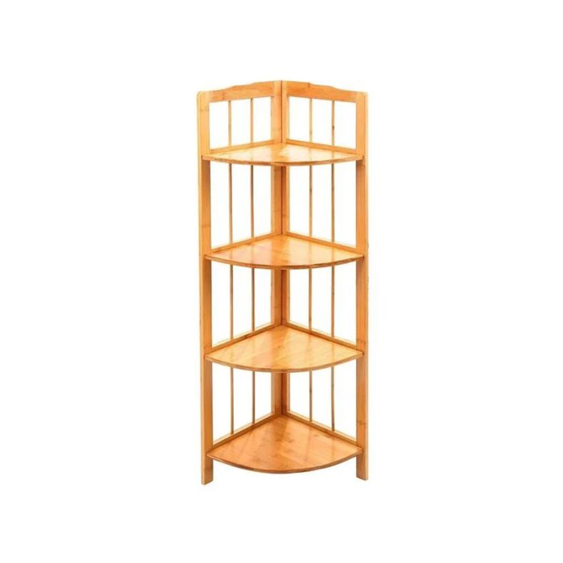 Repisa esquinero de madera 4 niveles natural-0