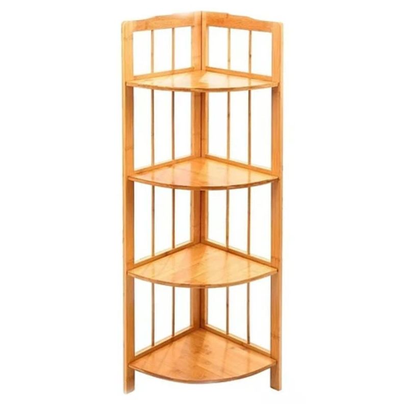 Repisa esquinero de madera 4 niveles natural-1